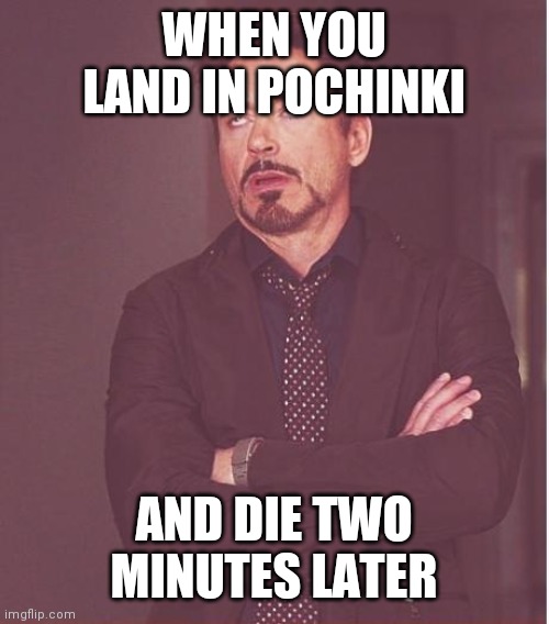 Friends and PUBG | WHEN YOU LAND IN POCHINKI; AND DIE TWO MINUTES LATER | image tagged in friends and pubg,pubg meme,funny meme,top meme,robert downey jr rdj meme,best meme | made w/ Imgflip meme maker