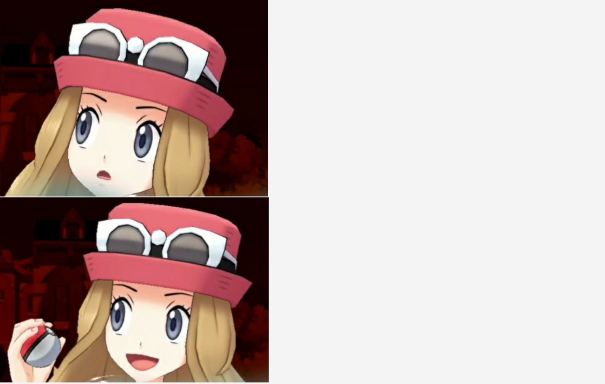 Serena confused and happy face Blank Meme Template