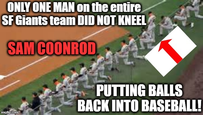 One American Makes His Stand | image tagged in politics,political meme,major league baseball,patriot,conservative,america | made w/ Imgflip meme maker