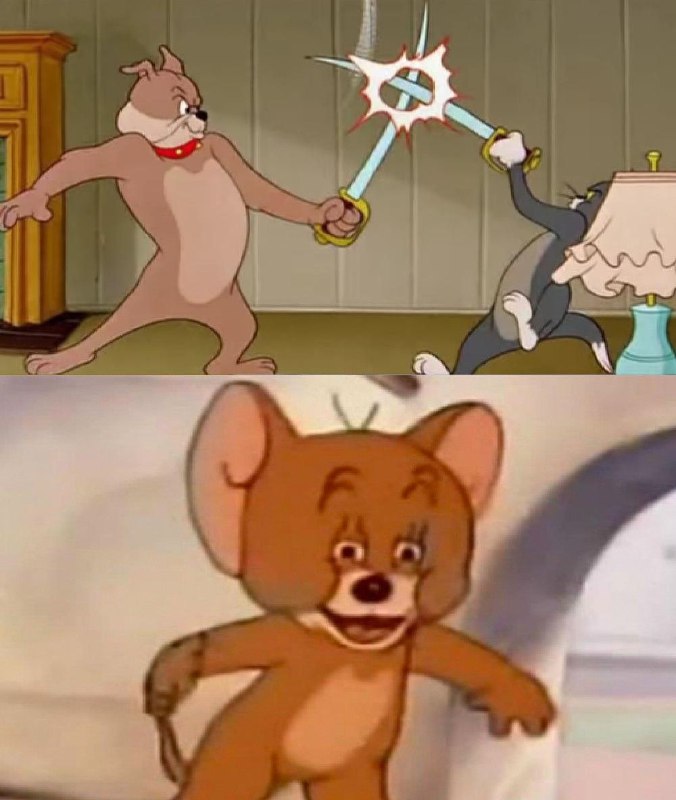 Tom and Jerry swordfight Blank Meme Template