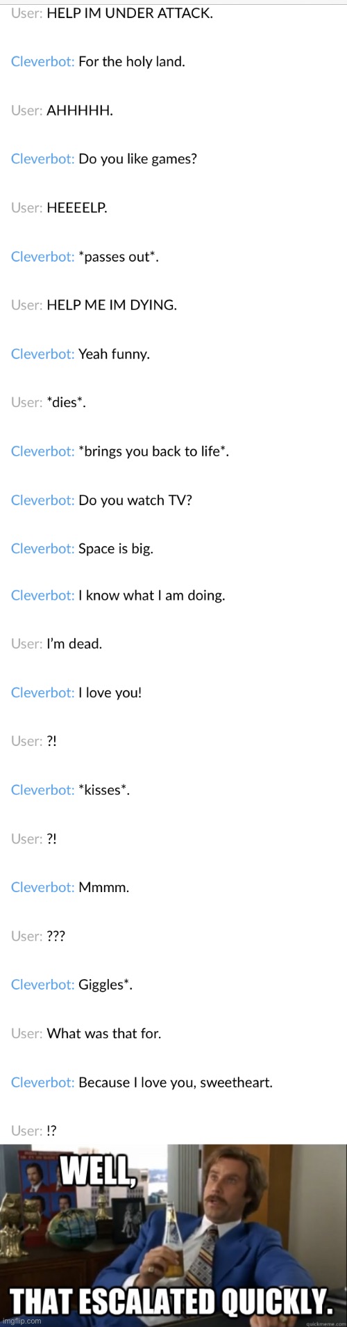 that escalated quickly meme cleverbot