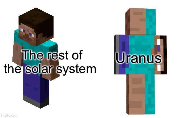 Solar system | Uranus; The rest of the solar system | image tagged in memes,minecraft steve,space | made w/ Imgflip meme maker