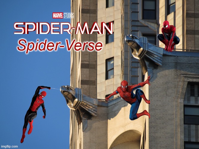 Spider-Man: Spider-Verse | Spider-Verse | image tagged in uomo ragno,meraviglia,tobey maguire,tom holland,new york | made w/ Imgflip meme maker