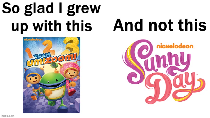 Nick Jr.: Then VS Now | image tagged in so glad i grew up with this,nick jr,nickelodeon | made w/ Imgflip meme maker