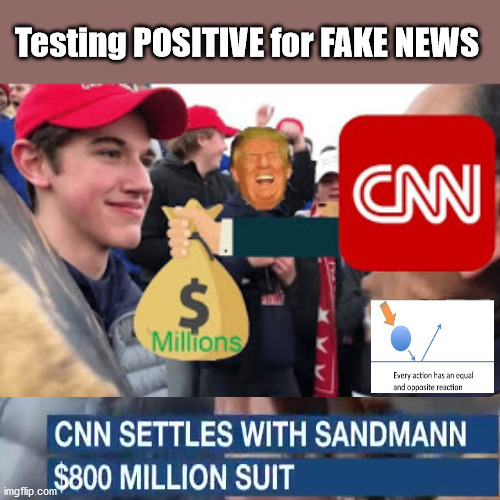 Testing Positive for FAKE NEWS...CNN loses Lawsuit...Proof Positive.... | Testing POSITIVE for FAKE NEWS | image tagged in fake news,cnn,lawsuit,covington,marxist media | made w/ Imgflip meme maker