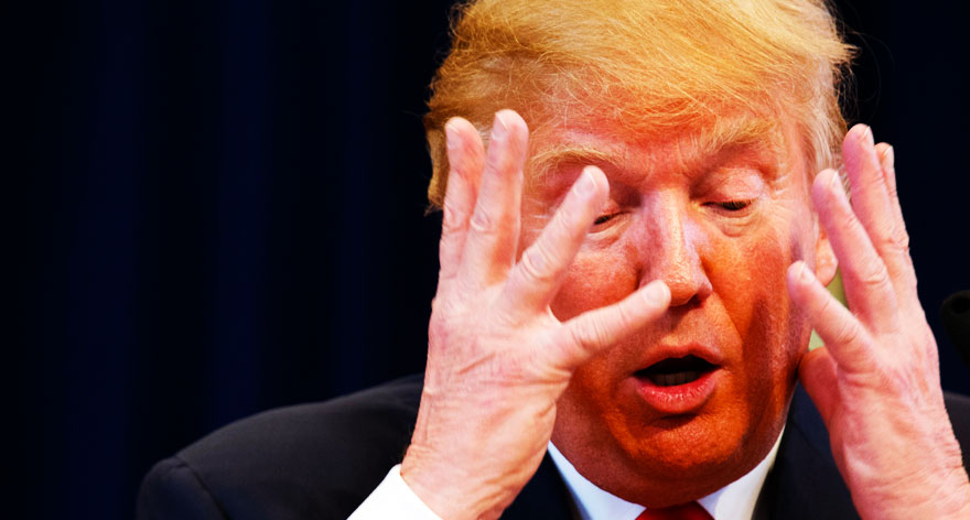 Trump meltdown with hands Blank Meme Template
