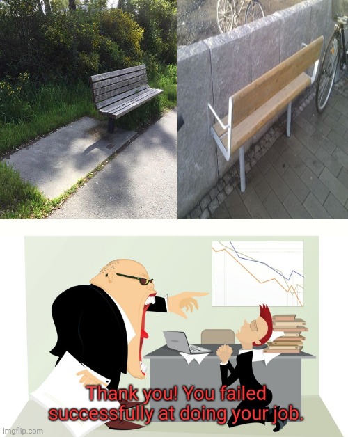 The park benches are placed incorrectly. | image tagged in thank you you failed successfully at doing your job,memes,meme,you had one job,fails,you had one job just the one | made w/ Imgflip meme maker