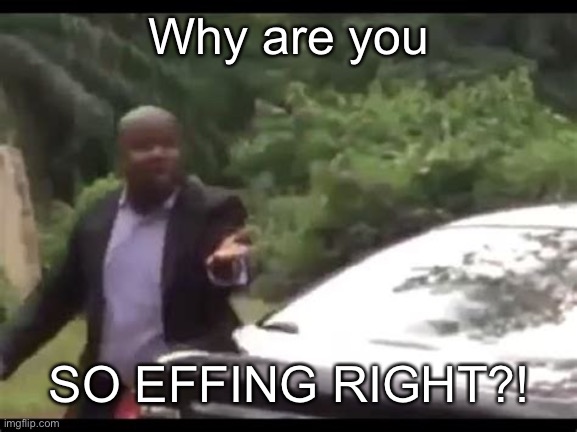 Why are you running? | Why are you SO EFFING RIGHT?! | image tagged in why are you running | made w/ Imgflip meme maker