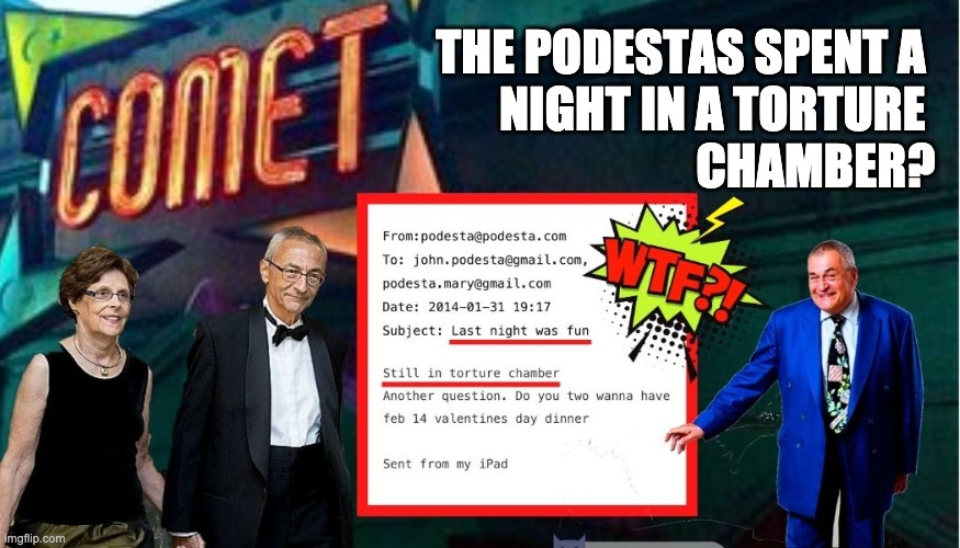 P3d0Podestas | THE PODESTAS SPENT A   
NIGHT IN A TORTURE   
CHAMBER? | image tagged in pizzagate | made w/ Imgflip meme maker