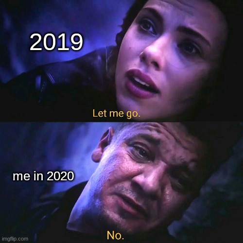 2019-2020 | 2019; me in 2020 | image tagged in let me go no | made w/ Imgflip meme maker