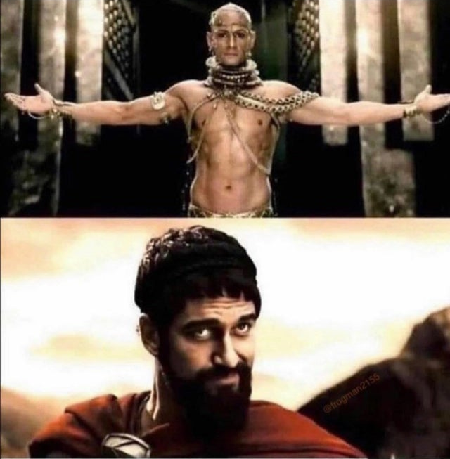 High Quality Xerxes Leonidas 300 Kneel Blank Meme Template