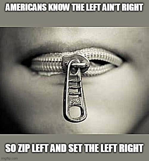 Zip Port or Starboard | AMERICANS KNOW THE LEFT AIN'T RIGHT; SO ZIP LEFT AND SET THE LEFT RIGHT | image tagged in funny,life | made w/ Imgflip meme maker