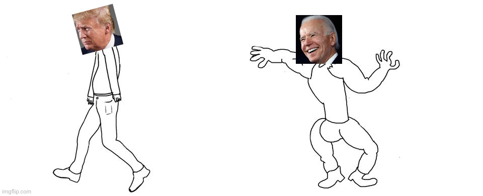 Chad template | image tagged in virgin vs chad,joe biden,donald trump,biden,trump | made w/ Imgflip meme maker