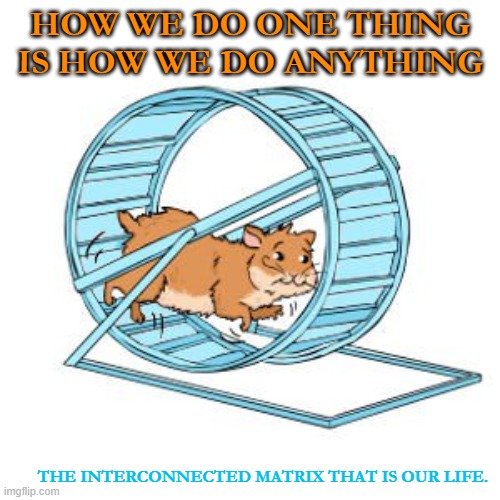 changed message | HOW WE DO ONE THING IS HOW WE DO ANYTHING; THE INTERCONNECTED MATRIX THAT IS OUR LIFE. | image tagged in coaching | made w/ Imgflip meme maker