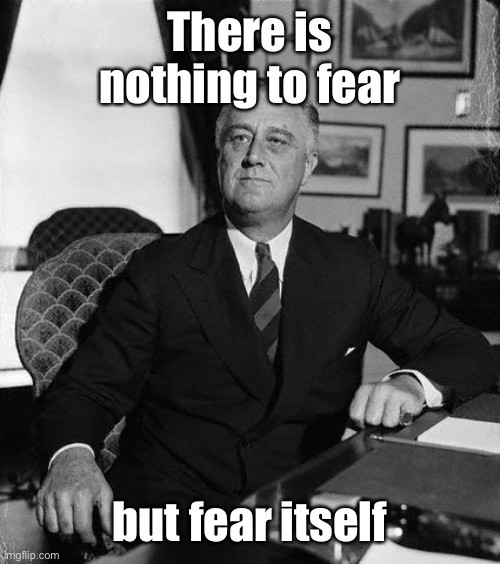 FdR | There is nothing to fear but fear itself | image tagged in fdr | made w/ Imgflip meme maker