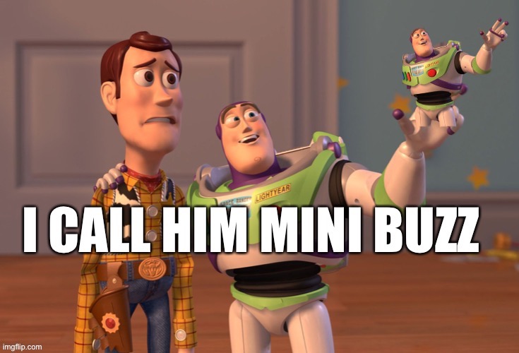 Mini Buzz | image tagged in toy story transparency,x x everywhere | made w/ Imgflip meme maker