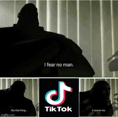 I fear no man | image tagged in i fear no man,tiktok,tik tok,tik tok is trash,tik tok should die | made w/ Imgflip meme maker