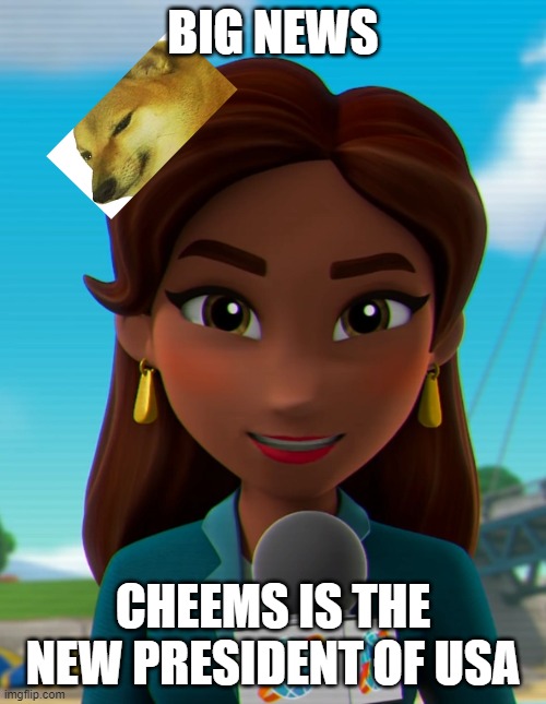 Cheems | BIG NEWS; CHEEMS IS THE NEW PRESIDENT OF USA | image tagged in hailey daily,paw patrol | made w/ Imgflip meme maker