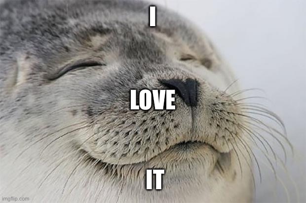 Satisfied Seal Meme | I IT LOVE | image tagged in memes,satisfied seal | made w/ Imgflip meme maker