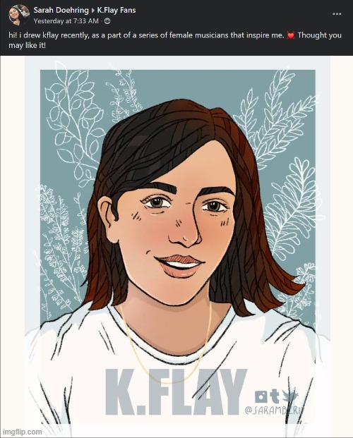 K. Flay: Cool female indie singer/rapper, my wife and I are fans. Left OP's name so credit goes to artist. | image tagged in pop music,rap,pop culture,fan art,art,artwork | made w/ Imgflip meme maker
