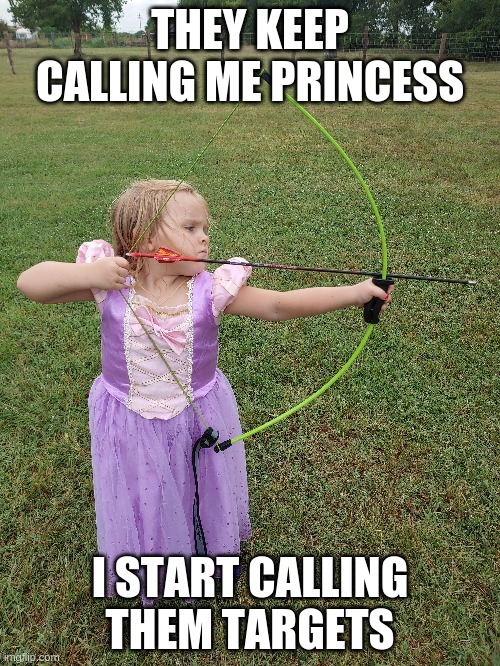 THEY KEEP CALLING ME PRINCESS; I START CALLING THEM TARGETS | made w/ Imgflip meme maker