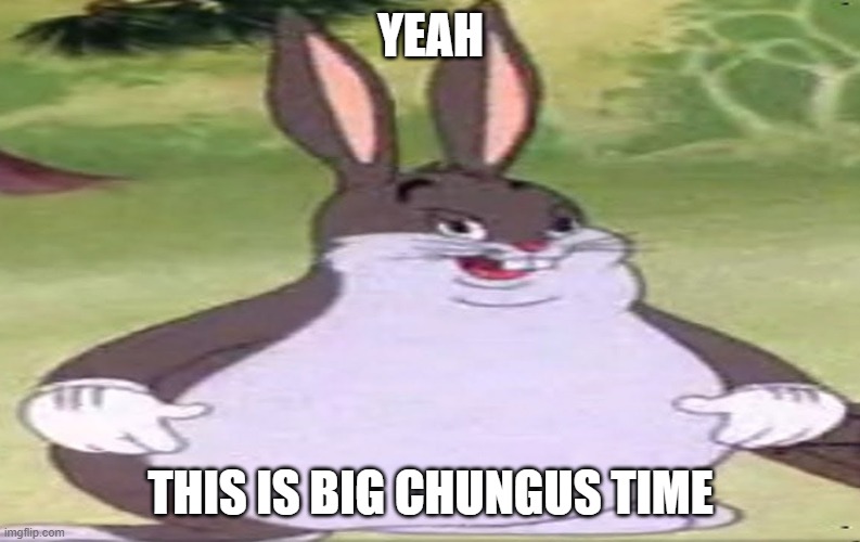 Big Chungus Time | YEAH; THIS IS BIG CHUNGUS TIME | image tagged in memes,big chungus | made w/ Imgflip meme maker