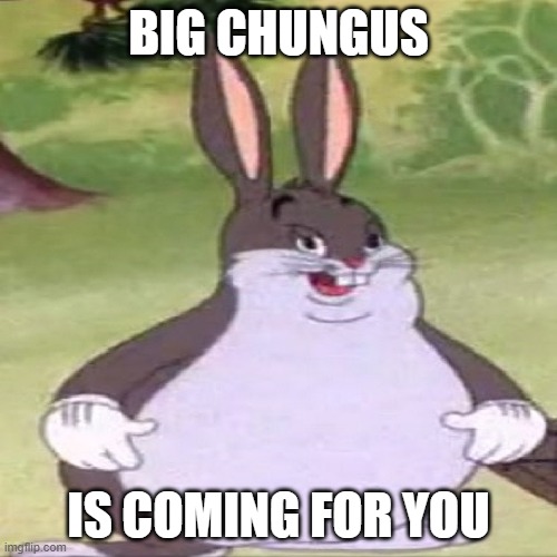 You cannot escape the Chungus | BIG CHUNGUS; IS COMING FOR YOU | image tagged in memes,big chungus | made w/ Imgflip meme maker