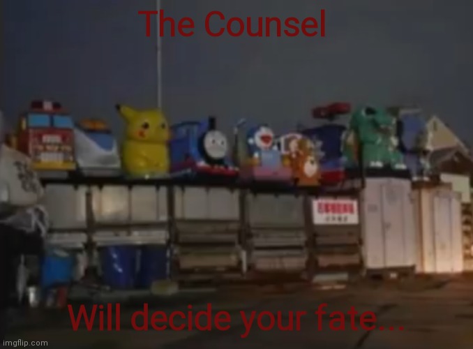 This is a bunch of abandoned rides in a Japanese scrapyard | The Counsel; Will decide your fate... | made w/ Imgflip meme maker