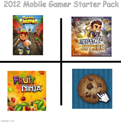 Blank Starter Pack | 2012 Mobile Gamer Starter Pack | image tagged in memes,blank starter pack | made w/ Imgflip meme maker