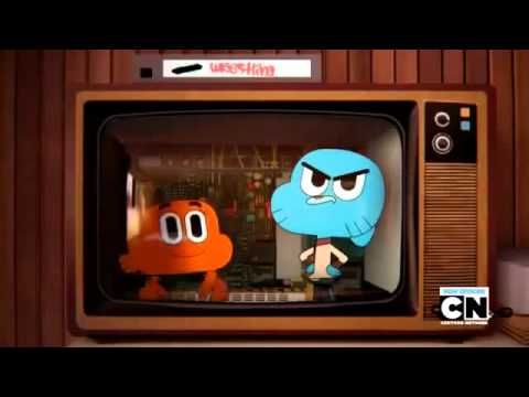 High Quality Gumball and Darwin on TV Blank Meme Template
