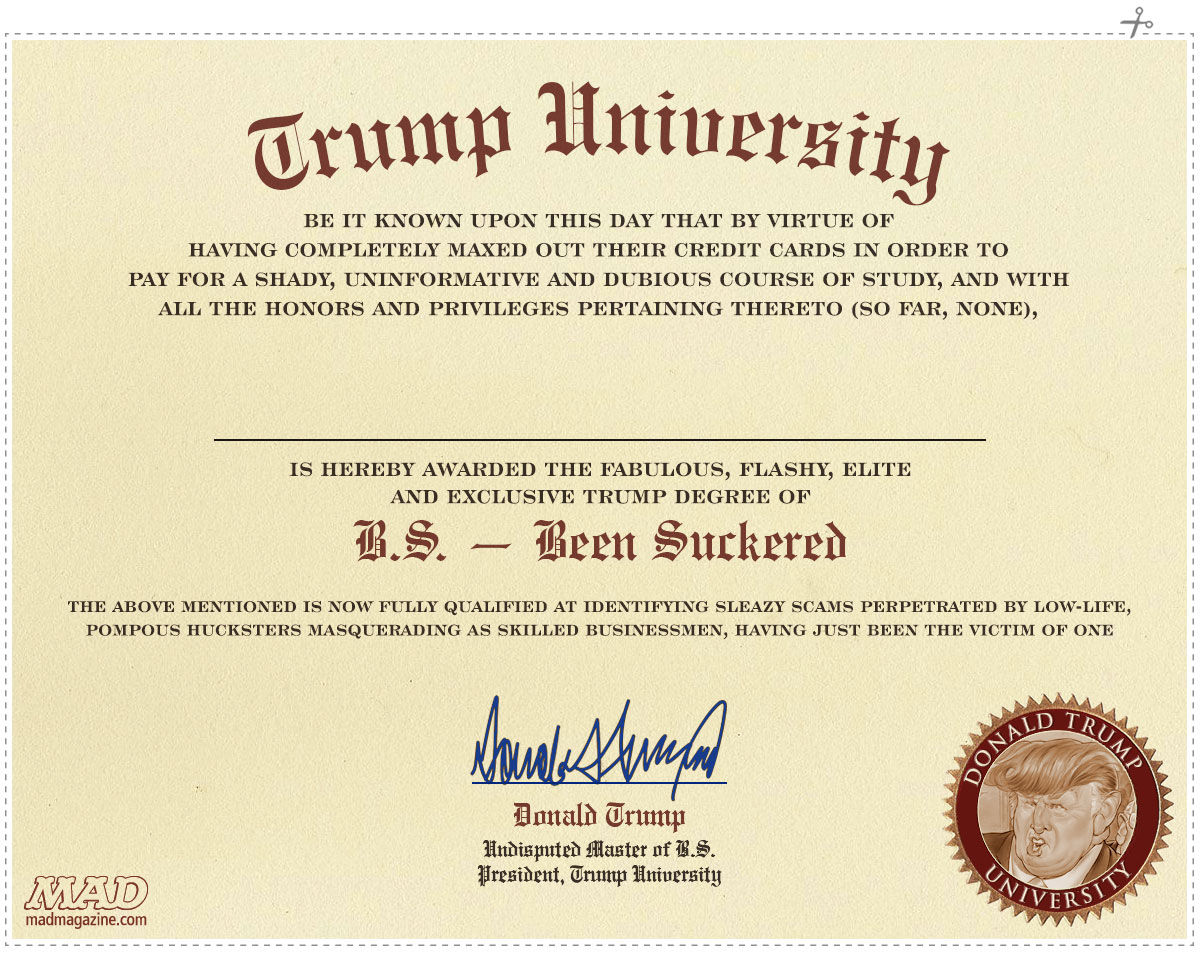 High Quality Trump University Blank Meme Template