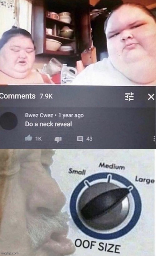 Neck size: large | image tagged in oof size large,neck,funny,memes,oof,funny memes | made w/ Imgflip meme maker