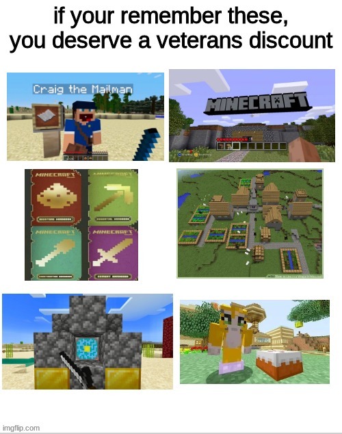 Minecraft | image tagged in veterans | made w/ Imgflip meme maker