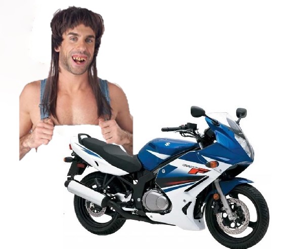 Hillbilly with sportbike Blank Meme Template