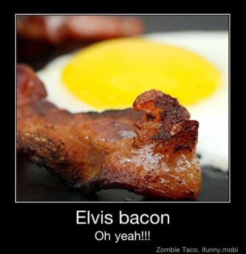 Oh yeah!!! | image tagged in repost,bacon,elvis,memes,funny,fun | made w/ Imgflip meme maker