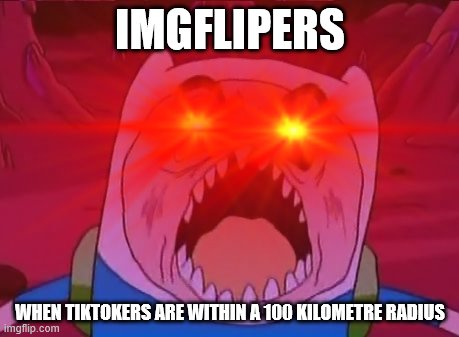 IMGFLIPERS; WHEN TIKTOKERS ARE WITHIN A 100 KILOMETRE RADIUS | made w/ Imgflip meme maker