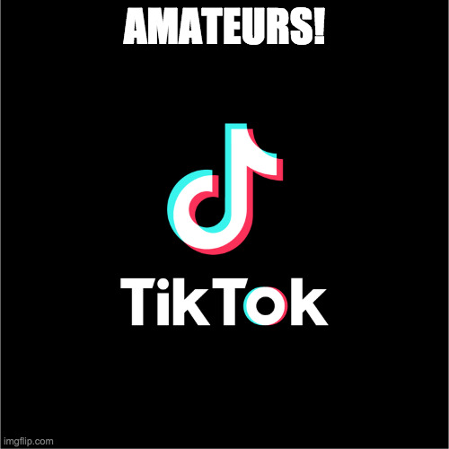 tiktok logo | AMATEURS! | image tagged in tiktok logo | made w/ Imgflip meme maker