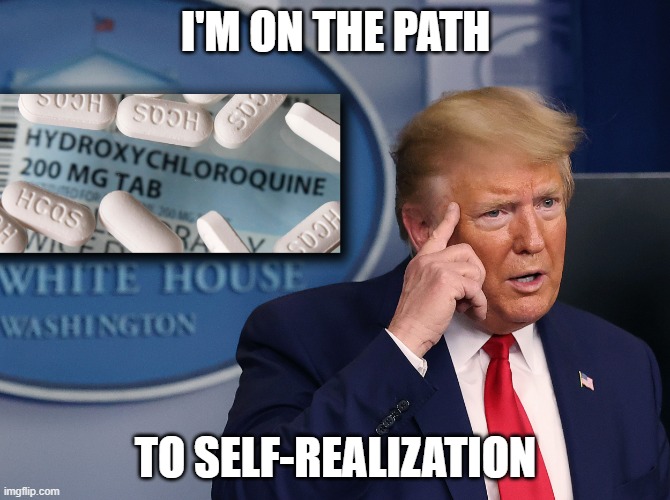 Trump on the path to self-realization | I'M ON THE PATH; TO SELF-REALIZATION | image tagged in donald trump smart,trump,philosophy,wisdom,self-realization,self-actualization | made w/ Imgflip meme maker