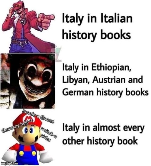 lmfao yeah I definitely recognize Super Mario 64-style Italy | image tagged in italy,historical meme,history,mario,wwii,repost | made w/ Imgflip meme maker