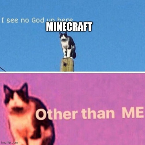 All other games be praying down to | MINECRAFT | image tagged in hail pole cat | made w/ Imgflip meme maker