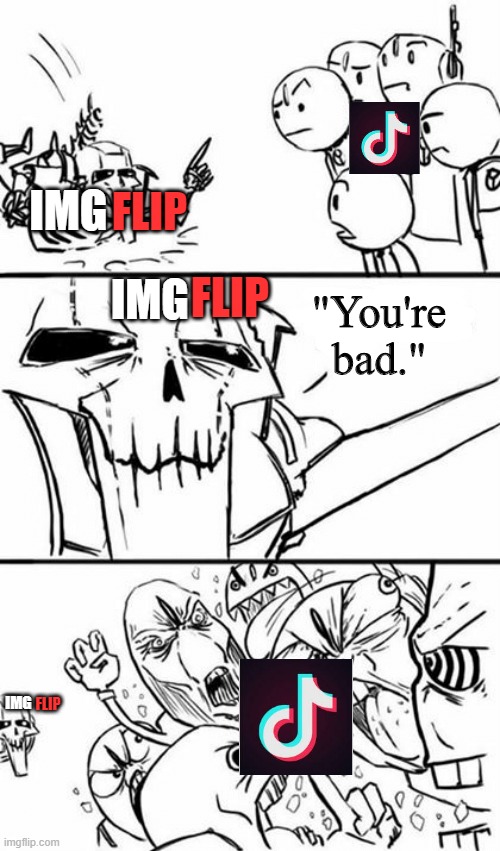 Necron Troll | IMG FLIP IMG FLIP IMG FLIP "You're bad." | image tagged in necron troll | made w/ Imgflip meme maker
