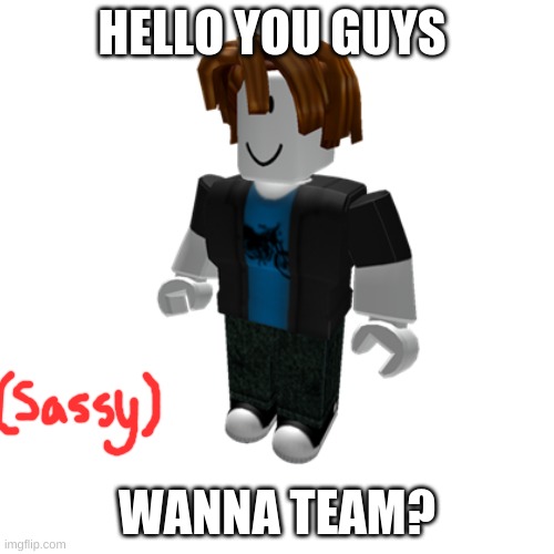 Sassy Bacon | HELLO YOU GUYS; WANNA TEAM? | image tagged in roblox,memes | made w/ Imgflip meme maker