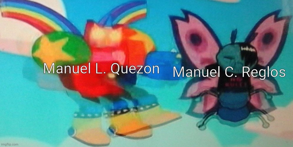 Manuel L. Quezon VS. Manuel C. Reglos | Manuel L. Quezon; Manuel C. Reglos | image tagged in unikitty mech vs caterpillar504 | made w/ Imgflip meme maker