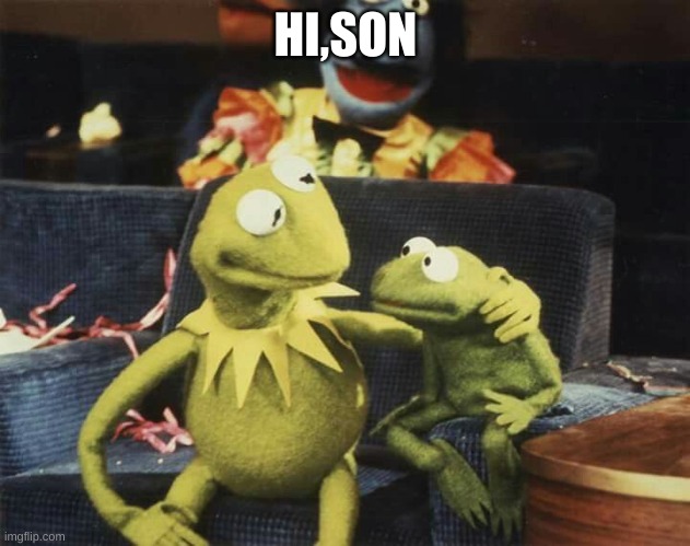 kermit and his son | HI,SON | image tagged in kermit and his son | made w/ Imgflip meme maker