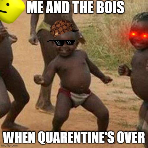 When Quarentine is over... | ME AND THE BOIS; WHEN QUARENTINE'S OVER | image tagged in memes,third world success kid | made w/ Imgflip meme maker