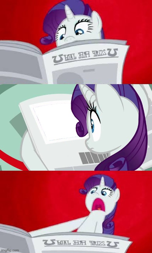 Rarity - I'll destroy her! (3 panels) Blank Meme Template