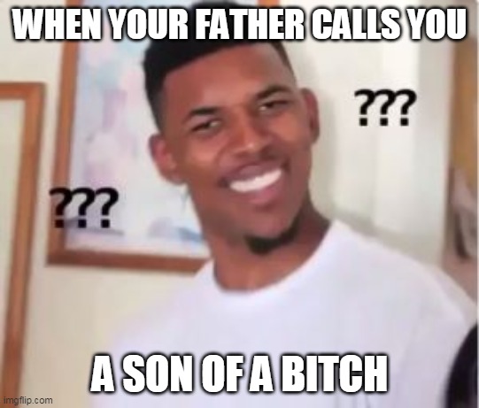 Nick Young | WHEN YOUR FATHER CALLS YOU; A SON OF A BITCH | image tagged in nick young | made w/ Imgflip meme maker