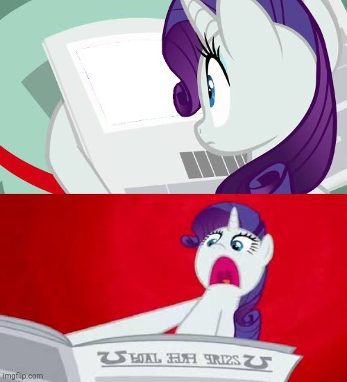 Rarity Looking at Newspaper Blank Meme Template