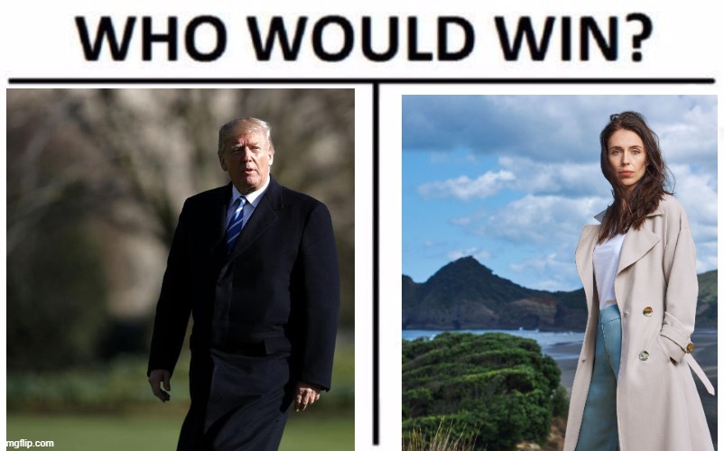 Two different types of Angels | image tagged in memes,who would win,donald trump,donald trump approves,new zealand,world leaders | made w/ Imgflip meme maker