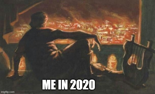 Watching Rome Burn | ME IN 2020 | image tagged in nero | made w/ Imgflip meme maker